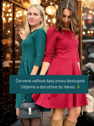 ♥️ Jsou zpátky! 🤩 červené a jehličnaté vaflové šaty 🌟 Byly dlouho vyprodané… a látka nám měla přijít až těsně před Vánoci....